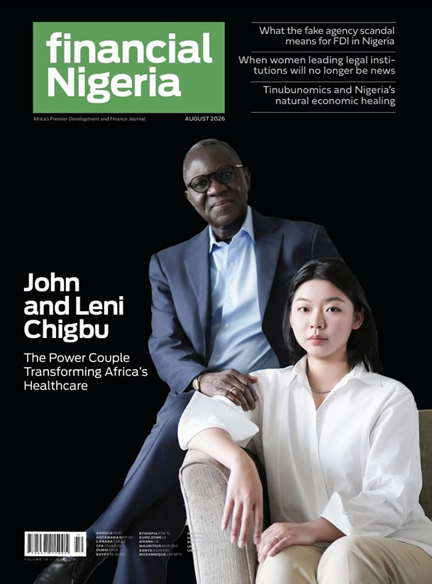 John and Leni Chigbu on the front cover of Financial Nigeria magazine, August 2026 issue